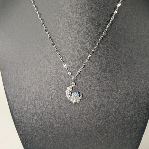 Half Moon Rhinestone Necklace - Picture 3 of 7
